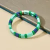 Charm Bracelets Green Enamel Bangles For Women Color Metal Bangle Colorful Jewelry Fashion Trend Accessories Bohemia