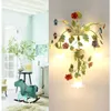 Wandleuchte Modern Country Floral Flower Rose Lampen LED AC-Lichter für Wohnzimmer Home Innenbeleuchtung Wandlampen Schlafzimmer