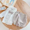 Kledingsets MILANCEL Lente babyset Peuter Jongenspak Strikje Blouse en shorts 2 stuks Verjaardagskleding