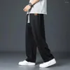 Pantaloni da uomo Pantaloni sportivi da uomo in seta di ghiaccio estivi con coulisse a gamba larga Pantaloni da strada leggeri per lo sport e il tempo libero