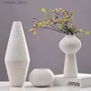 Vasen Nordic ic Weiß Kunst Keramik Blumenvase Esszimmer Kreative Dekoration Porzellan Vasen L240309