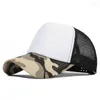 Bollmössor mode mesh sommarsol hatt för män kvinnor justerbar baseball cap trucker hattar camo kamouflage