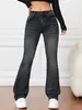 Jeansy wycięte w but z wysokim talią dla kobiet mody dżinsowe spodnie swobodne odzież żeńska s-2xl kropla 240309