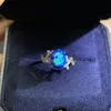 Naturalny pierścionek opalowy żeńska zaręczynowa obietnica ślub 925 Srebrna kobieca imprezowa biżuteria prezent 810 mm 240228