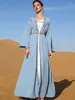 Ethnic Clothing Ramadan Eid Fashion Muslim Dress Silky Soft Robe Musulmane Abaya Elegant Arab Worship Service WY1464