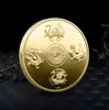 Moneta d'oro cinese fortunata Collezione di antiche creature mitiche Drago Tigre Sfida Moneta Distintivo Ricordo commemorativo per la casa