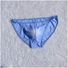 Mutande di seta di ghiaccio mutande trasparenti da uomo Lingerie Y Big Bge Pouch Bikini intimo maschile U convesso cazzo slip gay Comforty Drop Delive Dh2Jx