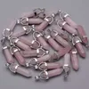 Moda pedra natural de boa qualidade quartzo rosa pingente colares para fazer jóias charme ponto peças 24-50 pçs / lote inteiro 211234y