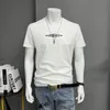 男性用の夏の半袖トップファッションレター2024トレンディラウンドネックボトムボーイズTシャツシャツシルキーコットン衣類の新しいTシャツ