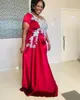 2024 ASO EBI ARABISK Röd sjöjungfru Mor till brudklänningarna Lace Pärled Satin Evening Prom Formal Party Birthday Celebrity Mother of Groom Gowns Dress ZJ059