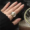 Cluster Rings BF CLUB 925 Sterling For Women Fashion Geometric Handmade Irregular Big Ball Ring Simple Fine Jelwery Party Christmas Gift