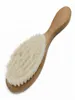 Brosse de balayage de cheveux en poils de chèvre super doux, manche en bois ovale, brosse à poussière de barbier pour outil de nettoyage de cheveux cassés, peigne à barbe pour hommes 8935687