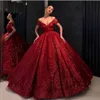 بلينغ بلينغ الترتر فساتين Quinceanera ball Red 2021 New Sweet 16 Dresses Ordrics Party Partys Plus size Vestidos de 321W