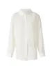 Blouses Femmes Femmes Sheer Button Up Blouse Top Y2K Col à revers Manches longues Voir à travers Vintage Mesh T-shirt Streetwear