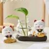 Objetos decorativos estatuetas bonito gato da sorte móveis casa sala de estar decoração acessórios criativo housewarming abertura presente escritório desktop bugigangas t24