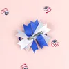 flickor hårklipp amerikansk självständighetsdag flagga tryck Barrettes Bow Hair Clip Swallowtail hårnålar hårbåge med klipp barn hår tillbehör randig stjärnklipp