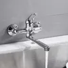 Grifos de lavabo de baño Grifo de cocina Grifo mezclador montado en la pared Rotación Fría y balcón Torneiras de Cozinha Batidora