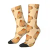 Chaussettes pour hommes Capybara avec une citrouille unisexe hiver Hip Hop Happy Street Style Crazy Sock