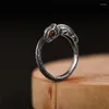 Cluster Ringe 925 Silber Eidechse Ring für Männer Schmuck Mode Kristall Auge Chamäleon Tierförmige Männliche Finger Zubehör Einstellbar