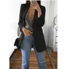 White Long Blazer Women Korean Slim Ol Style Work Blazer Black Long Sleeve Cardigan Coat Autumn Ladies Elegant Dress Suit Jacket 240227