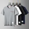 TB Trendy Brand Pocket Stripe Pure Cotton Summer Dolna Szyj z krótkim rękawem T-shirt Busines