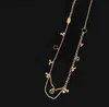 Hänge halsband mode smycken kvinnor hänge 18k guld pläterad rostfritt stål designer halsband brev hänge designer smycken set bröllop med låda l240309
