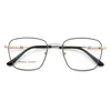 Occhiali da sole alla moda Montature per occhiali da donna quadrati per uomo Occhiali in metallo Cerchio completo Rx Occhiali con memoria leggera EyFlexible Eyewear255T