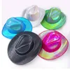 Ball Caps LED Fluorescencyjny kapelusz Hip-Hop Cowboy świecące kowgirl na Bachelorette Party Wireless Disco Western Night