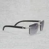 Fabrik Direkt Naturholz Männer Schwarz Weiß Büffelhorn Sonne Vintage Randlose Quadratische Brillen Oculos Gafas Zubehör KBMZ3534