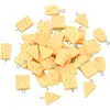 Breloques 10 pièces imitation nourriture pendentifs mignon Mini Dessert fromage résine pour bijoux porte-clés fabrication bricolage boucle d'oreille Bracelet accessoires