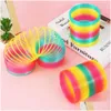 Novelty Games Childrens Spring Magic Ring 9cm Stor Mesh Bag GamesRainbow Kids Birthday Party Favors Boys Surprise Giveaway Carnival DHFSE