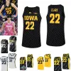 Caitlin Clark Jersey Iowa Hawkeyes Women College Basketball Jerseys Black White Yellow