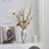 花のための装飾的な花瓶現代の花の花瓶の装飾ホームルーム装飾ノルディックセラミック花瓶乾燥植木鉢アート植物ポットL240309