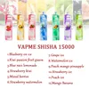 オリジナルVapme Shisha 15000パフクリスタルベイプ15000使い捨て電子タバコ650 MAH充電式バッテリー25mlプレフィルドポッドビッグ蒸気キットパフ15K