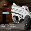 Gun Toys Children Portable Deringer Launcher Mini Manual Soft Bullet Shell Ejection Toy Gun Boy Small Pistol Pocket Model T240309