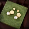 2024 Fashion Designer Earrings For Women 925 Silver Big Pearl Pendant Stud High End Luxury Pearl Studs Jewelry Women's Best Gifts With Box -3