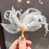 Clips de cheveux Élégants épingles à cheveux de plumes bijoux de mariage latérale pour la mariée féminine de filles fête des coiffes de perles accessoires de fée