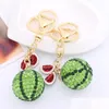 Key Rings Alloy Keychain For Women Handbag Crystal Rhinestone Watermelon Lovely Ring Car Holder Charm Jewelry Drop Delivery Dhk1K