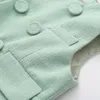 Printemps vêtements pour enfants ensemble bébé garçon fille Gentleman costume garçons vert Festival fête d'anniversaire vêtements Boutique robe 240307