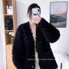 2023 Winter Neue Lamm Wolle frauen V-ausschnitt Mantel Schafe Cut Fleece Pelz Mittel Lange Junge Stil 198240