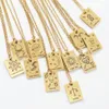 Pendentif Colliers Constelltion Tarot Collier pour hommes Femmes Bijoux Véritable Or Couleur En Acier Inoxydable Mystérieux Bonne Chance GiftPenda209O