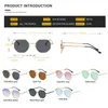 Óculos de sol Vintage Shades Proteção UV para homens/mulheres Metal Polygon Sun Glasses Square