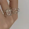 Clusterringe Panjbj 925 Sterling Silve Overlapping Lin Ring für Frauen Girl Geschenk Mehrschichtig ausgehöhlt Out Open -Schmuckabfall