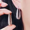 Fashion Charm Hoop U designer earrings jewelry South American White Rose AAA Cubic Zirconia Copper 18k Gold Silver Diamond Earring2018