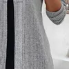 Robes sexy urbaines femme fausse robe deux pièces à manches longues grande taille à la mode en automne hiver polyvalent tricoté longueur au genou mince robe trapèze L240309