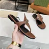 2024 Newest HIGH Quality flat Slippers Sandals women brand Designer Genuine Leather Fashion flat Diamond metal buckle flip flops party shoes dress shoes Metal