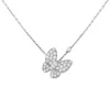 Naszyjnik designerski Vancf Naszyjnik luksus Diamond Agat 18K Gold Sterling Butterfly Full Diamentowy łańcuch mody Naszyjnik na żywo