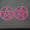 Dangle Chandelier Trendy akrylowe duże okrągłe pentagram kroplowe kolczyki dla kobiet Pink Circle Star Pendientes Punk Party Jewelry Prezent253f