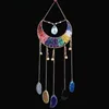 Novelty Items Agate Dream Catcher Natural 7 Chakra Color Gemstone Garden Living Room Decoration Wind Chime Wall Decor Moon Gem Dream Catcher T240309