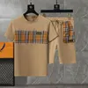 Summer Men and Womens Shorts Tracksuit Sets Short Sleeve 100% Cotton T Shirt Shorts Print Male Set Mens Brand Clothing